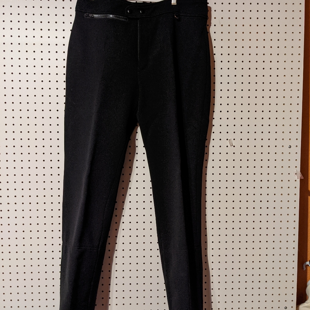 Mens black SPORTINA snow ski snowboard pants wool nylon super flex 36 Long